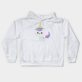 Unicorn Cat, Cute Cat, Gray Cat, Little Cat, Kitty Kids Hoodie